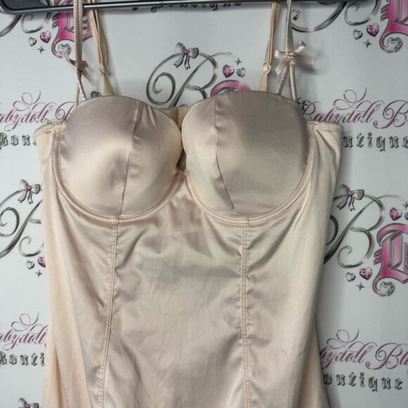 La senza corset bustier top soft blush peach gold cream luxury sexy lingerie top - Picture 2 of 10